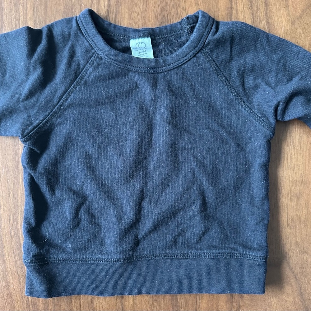 [EUC] Colored Organics Black Brooklyn French Terry Pullover 3-6m